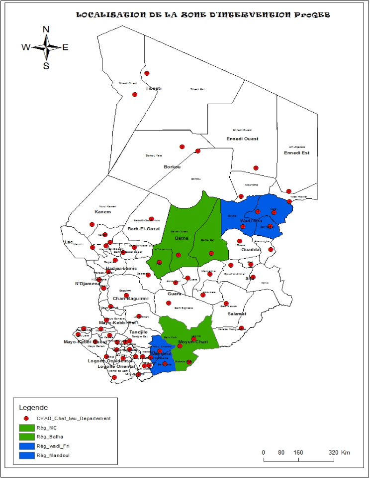 Les 4 zones d'intervention d'Enfants du Monde au Tchad - PRoQueb