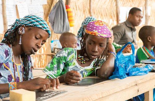 Girls benefiting from our education project in Africa