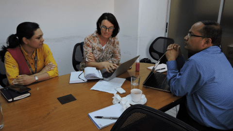 Our health specialist Cecilia Capello at BRAC's office in Bangladesh.