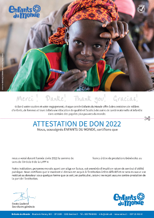 Attestation de dons 2020